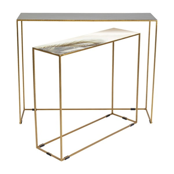 Sada 2 konzolových stolíkov v zlatej farbe Kare Design Charme-image-2