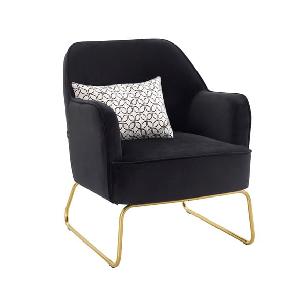Čierne zamatové kreslo Joshua - Støraa-image-4