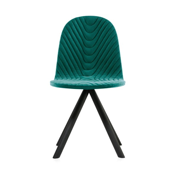 Tyrkysová stolička s čiernymi nohami IKER Mannequin Wave