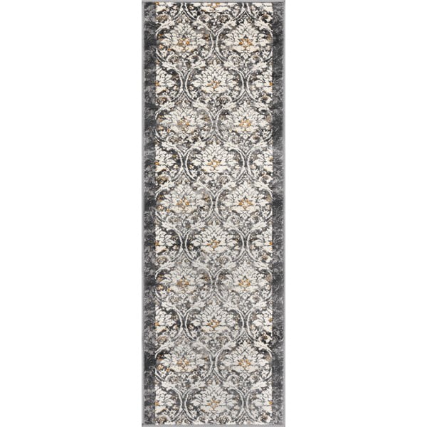 Tmavosivý/slonovinový behúň 67x200 cm Soft Viskan – FD