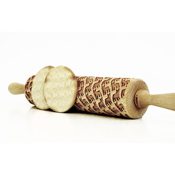 Drevený embosovaný valček na cesto Valek French Bulldog-image-2