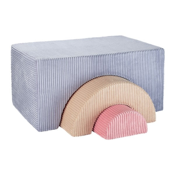 Modré menčestrové penové ihrisko 75x49x37 cm Rainbow Montessori – Wigiwama