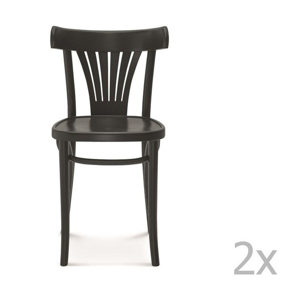 Sada 2 čiernych drevených stoličiek Fameg Mathias