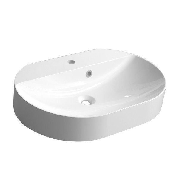 Biele umývadlo z liateho mramoru 63x43 cm Helen – Sapho