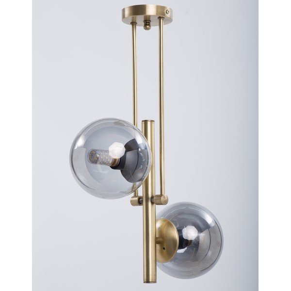 Stropné svietidlo so skleneným tienidlom v sivo-zlatej farbe ø 15 cm Libra – Squid Lighting-image-1