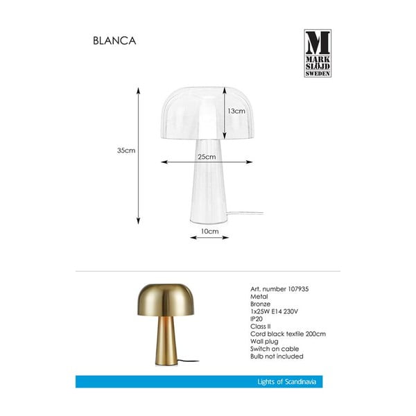 Stolová lampa v medenej farbe Markslöjd Blanca-image-2