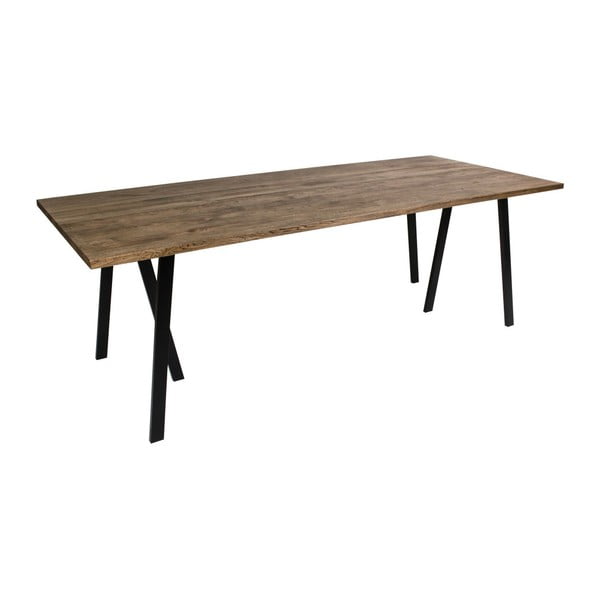 Jedálenský stôl s doskou z tmavého dubového dreva House Nordic Nantes, 220 x 95 cm
