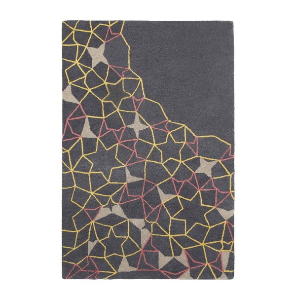 vlnený koberec Think Rugs Spectrum Grey Yellow Pink, 150 x 230 cm