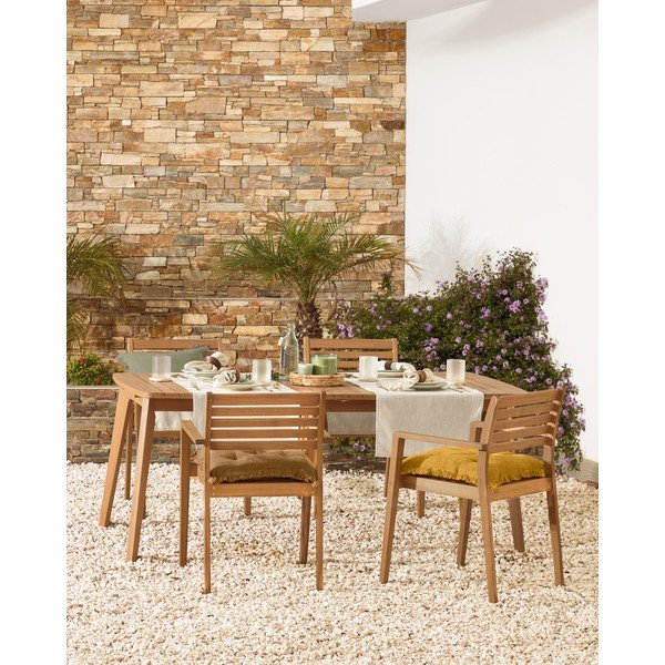 Záhradný rozkladací jedálenský stôl z eukalyptového dreva Kave Home Hanzel-image-1