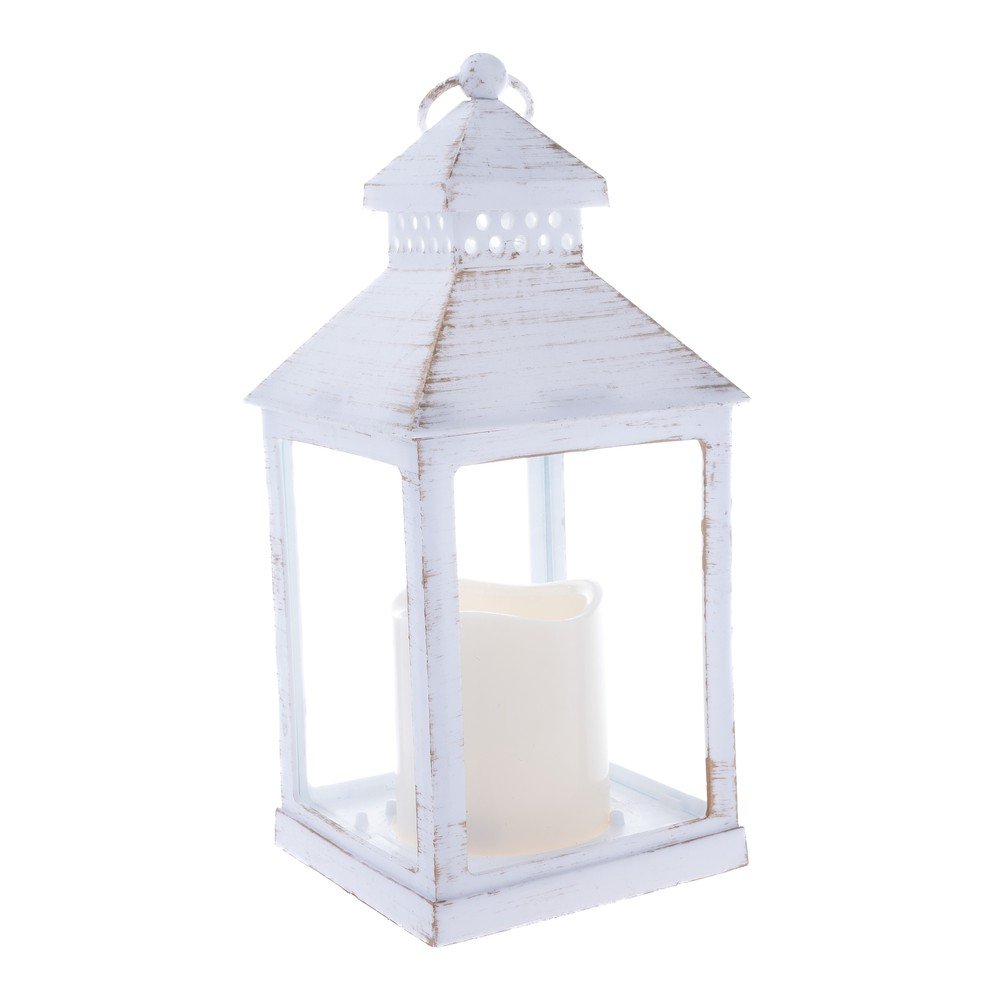 Biely LED lampáš na baterky (výška 20 cm) – Dakls