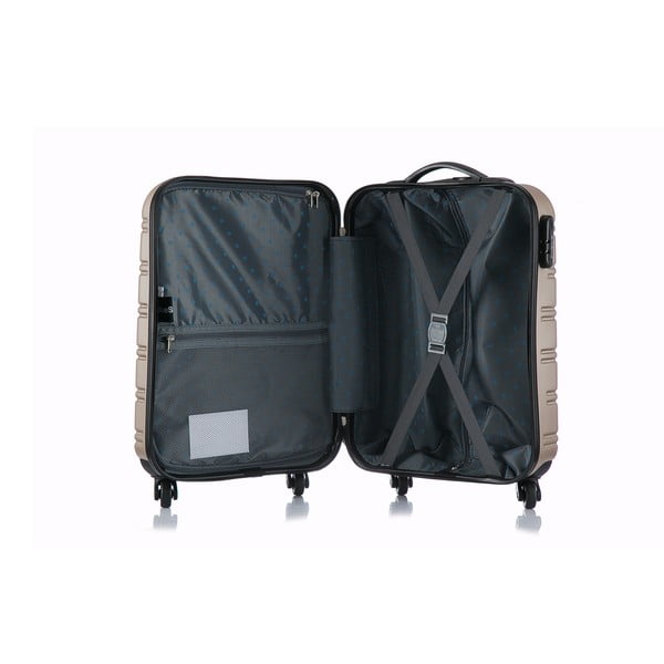 Béžový príručný kufor na kolieskach Blue Star Bilbao-image-4