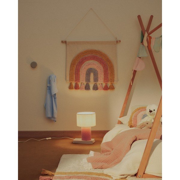 Biela/svetloružová detská lampička Bianella – Kave Home-image-1