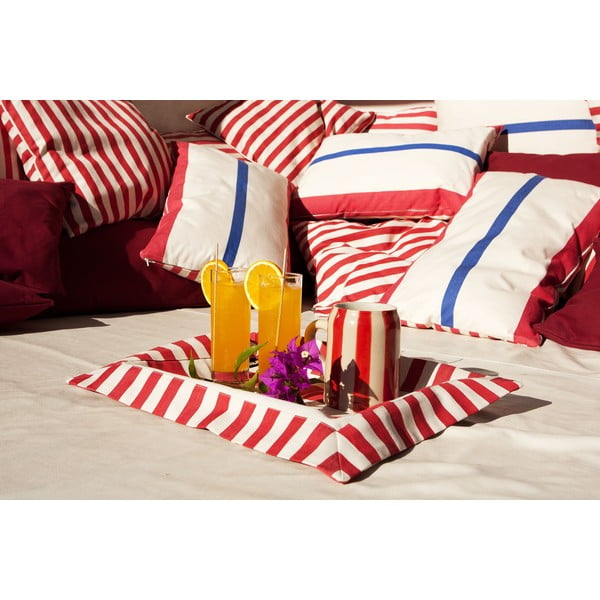 Vankúš Lona 60x40 cm, červeno-modré prúžky-image-1
