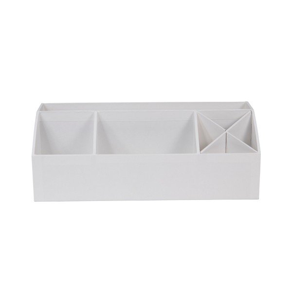 Biely stolový organizér na písacie pomôcky Bigso, 33,5 × 12,5 cm