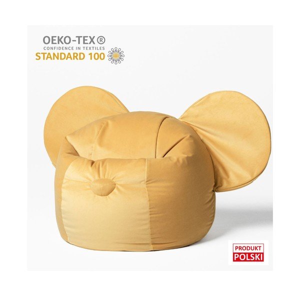 Žltý detský sedací vak Ears – The Brooklyn Kids-image-2