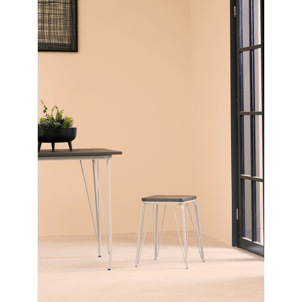 Sivá/v tmavo prírodnej farbe stolička z brestového dreva District – Premier Housewares-image-1