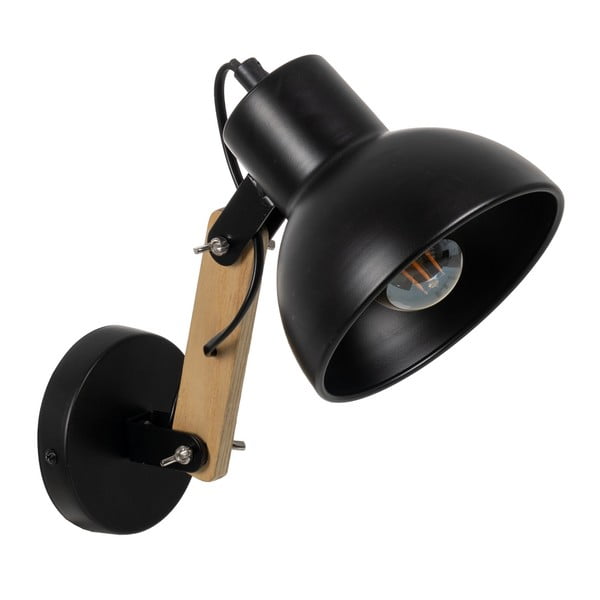 Nástenné svietidlo v čiernej a prírodnej farbe – Ixia-image-1