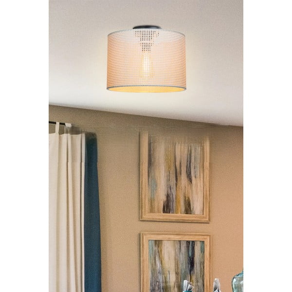 Krémové stropné svietidlo s textilným tienidlom ø 30 cm Goza – Squid Lighting-image-1