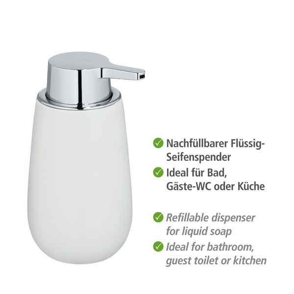 Biely keramický dávkovač mydla Wenko Badi-image-2