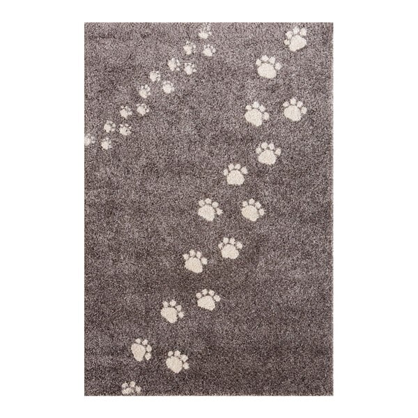 Sivý koberec Art For Kids Footprints, 135 × 190 cm