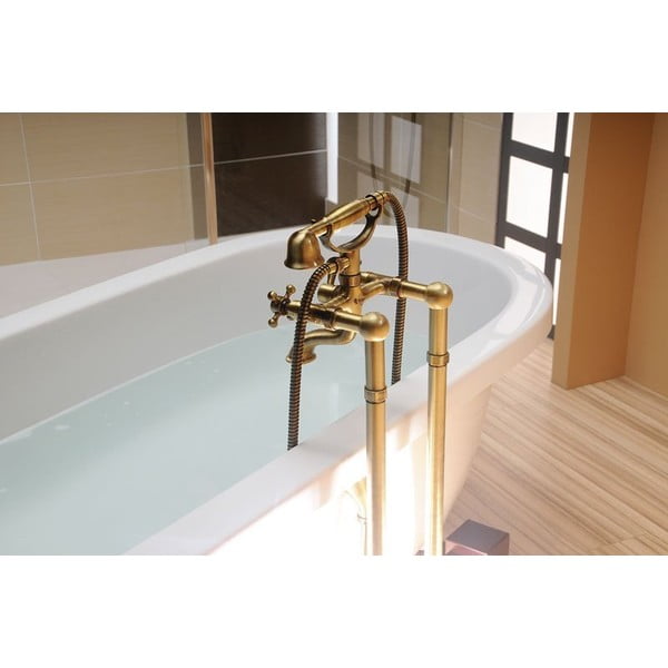 Nástenná vaňová batéria v lesklej striebornej farbe (2 výstupy) Antea – Sapho-image-2