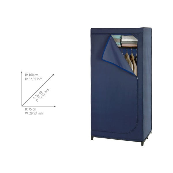 Modrá látková úložná skriňa Wenko Business, 160 x 50 x 90 cm-image-1