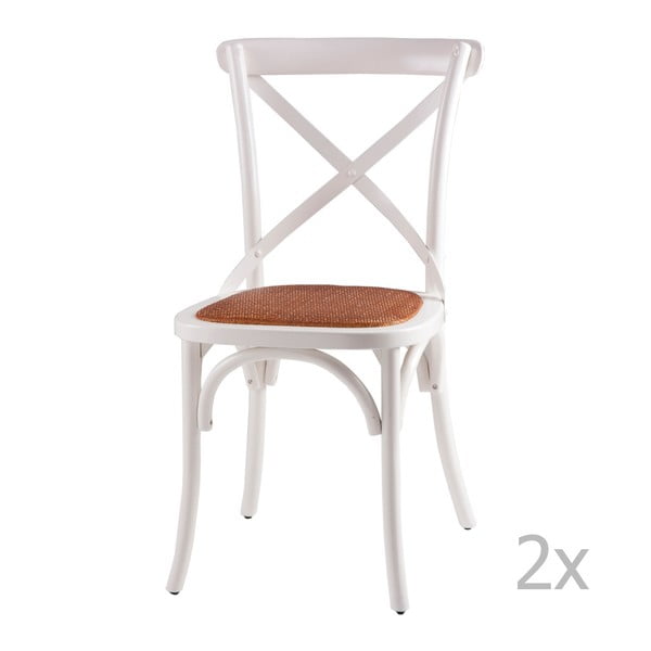 Sada 2 bielych drevených jedálenských stoličiek sømcasa Ariana
