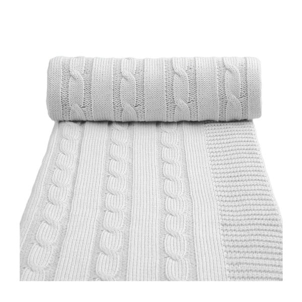 Sivá pletená detská deka s podielom bavlny T-TOMI Spring, 80 x 100 cm