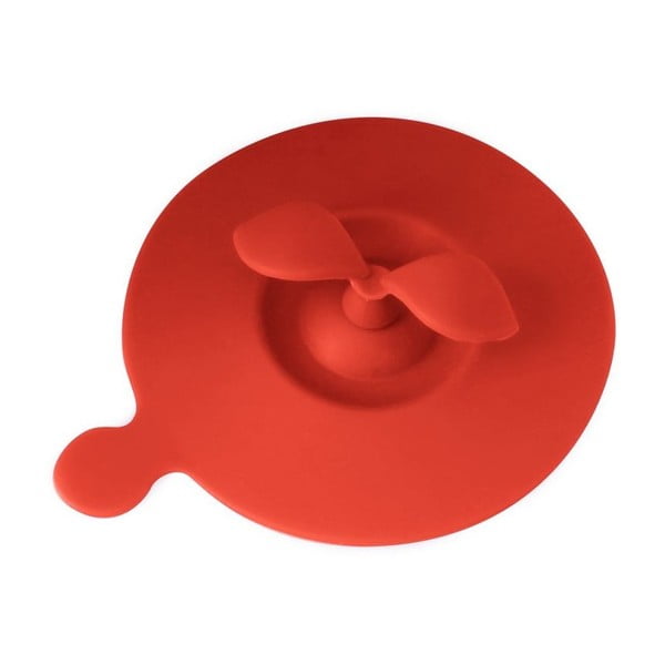 Silikónové viečko na hrnčeky Vialli Design Leaves, červené