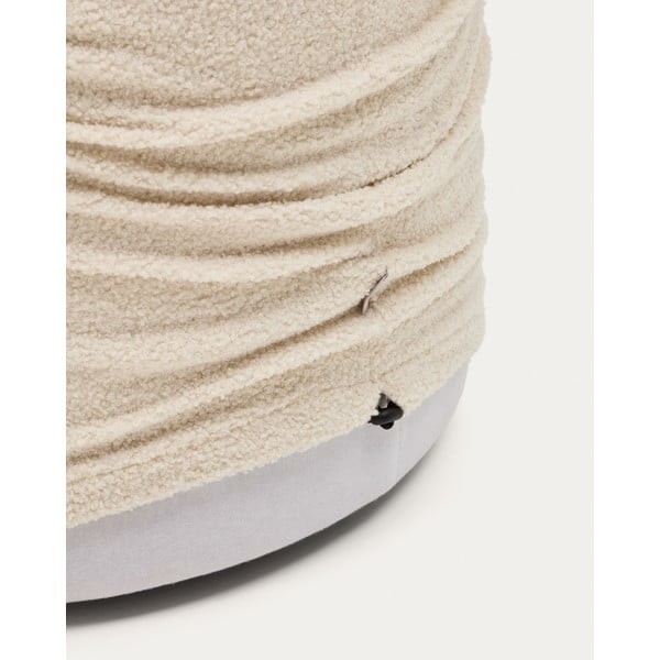 Krémový taburet z textílie buklé Kaeli – Kave Home-image-4