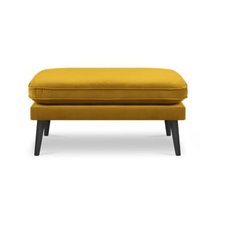 Žltá podnožka s čiernymi nohami Kooko Home Lento