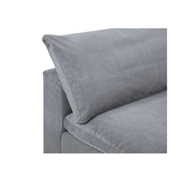 Sivá rohová časť modulárnej menčestrovej pohovky Windsor & Co Sofas Galaxy, pravý roh-image-1