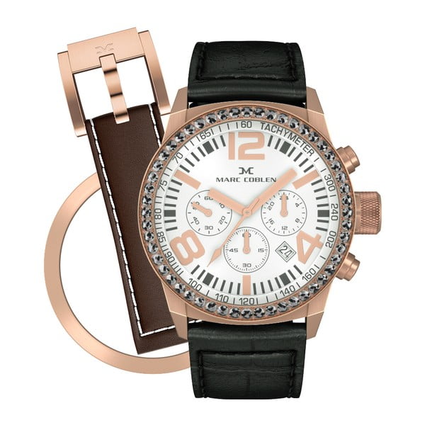 Dámske hodinky Marc Coblen s remienkom a krúžkom na ciferník naviac P55