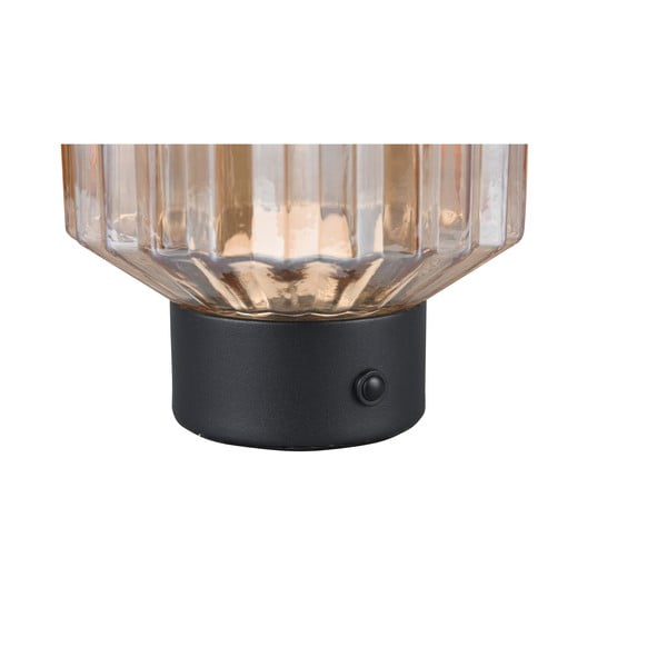 Čierna/béžová LED stolová lampa so stmievačom so skleneným tienidlom (výška  19,5 cm) Lord – Reality-image-3