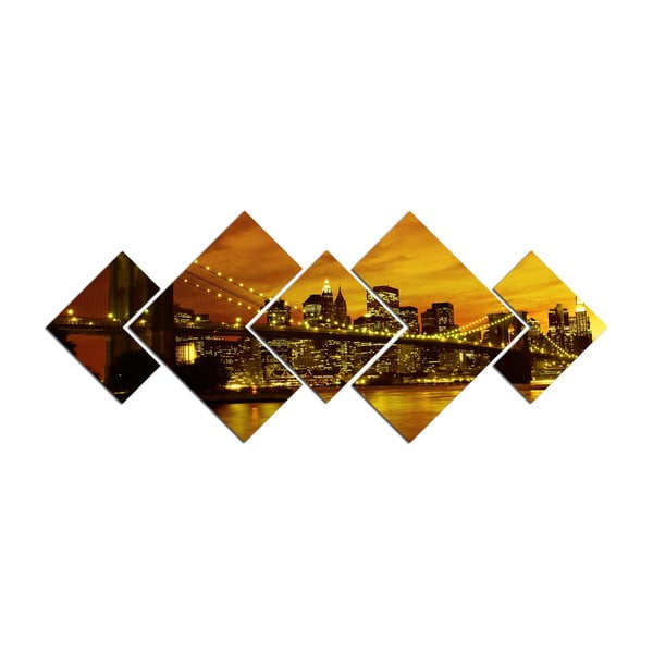 Viacdielny obraz Midnight Bridge, 120 × 50 cm