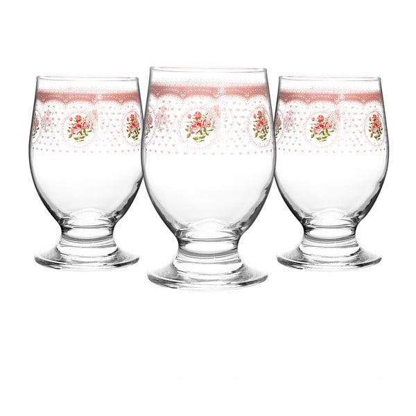 Sada 3 ružových pohárov Duru