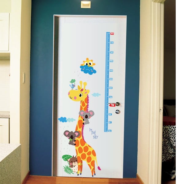 Detská samolepka – meter na dvere/na stenu 60x120 cm Giraffe & Koalas – Ambiance-image-3