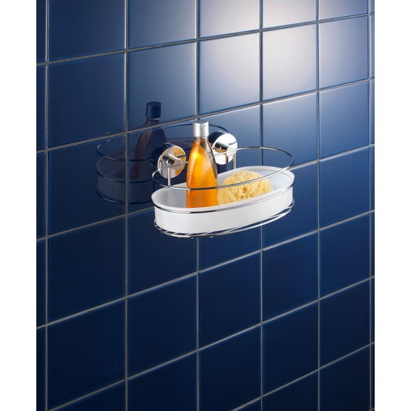 Biela samodržiaca kúpeľňová polička Milazzo – Wenko-image-1