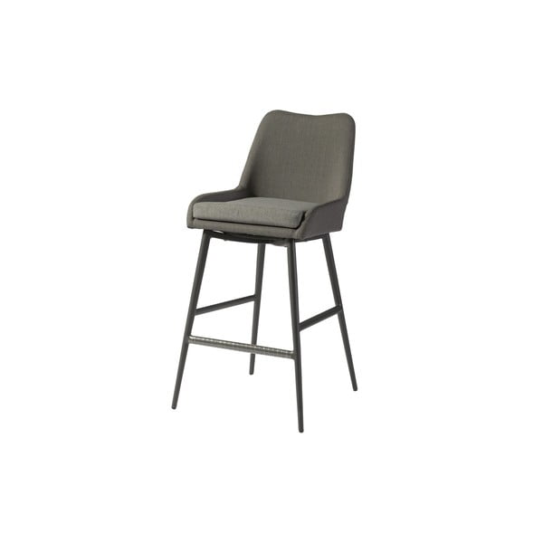 Sivá kovovo-polstrovaná záhradná barová stolička Domino – Exotan