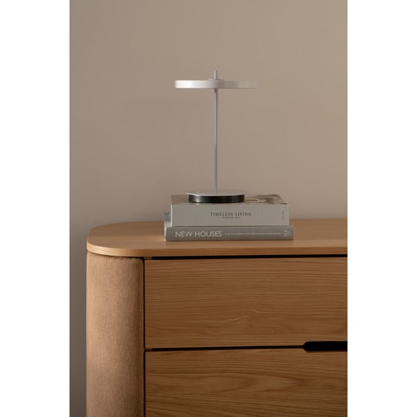 Svetlosivá kovová LED stolová lampa s kovovým tienidlom (výška 31 cm) Asteria Move – UMAGE-image-1