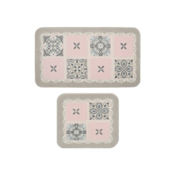Sada 2 kúpeľňových predložiek Confetti Bathmats Ceramic Pink