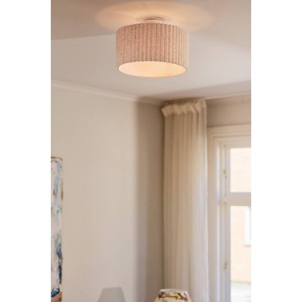Béžové ľanové stropné svietidlo ø 40 cm Alina – Jotex-image-1