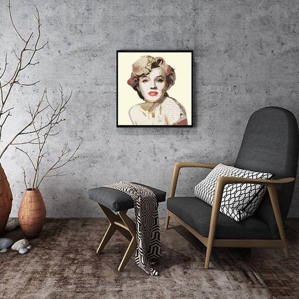 Ručne maľovaný obraz Vivorum Monroe, 52 × 52 cm-image-1