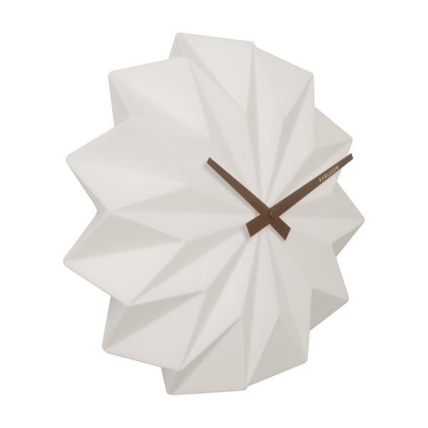 Biele nástenné hodiny Karlsson Origami Ceramic-image-1