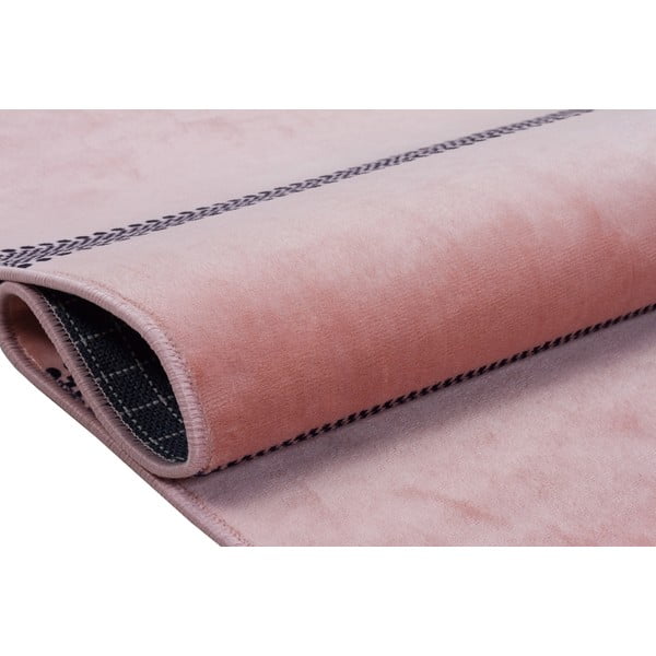 Ružový umývateľný koberec behúň 200x80 cm - Vitaus-image-3
