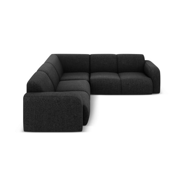 Čierna rohová pohovka (variabilná/do L) Molino – Micadoni Home
