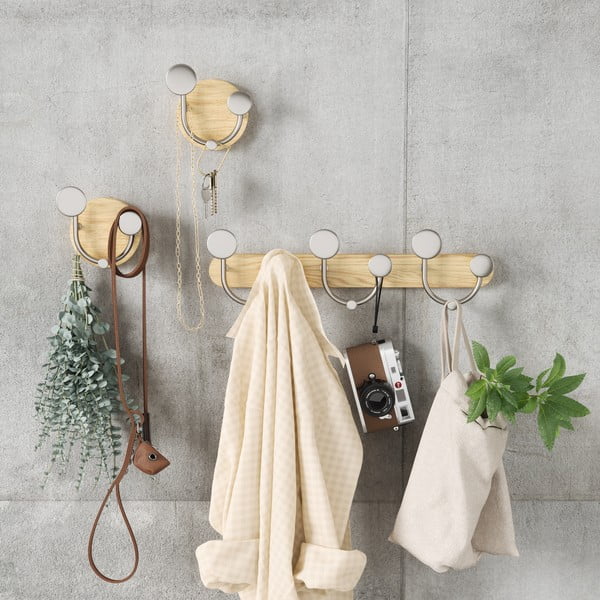 Biely prírodný hliníkový nástenný vešiak Melody - Umbra-image-4