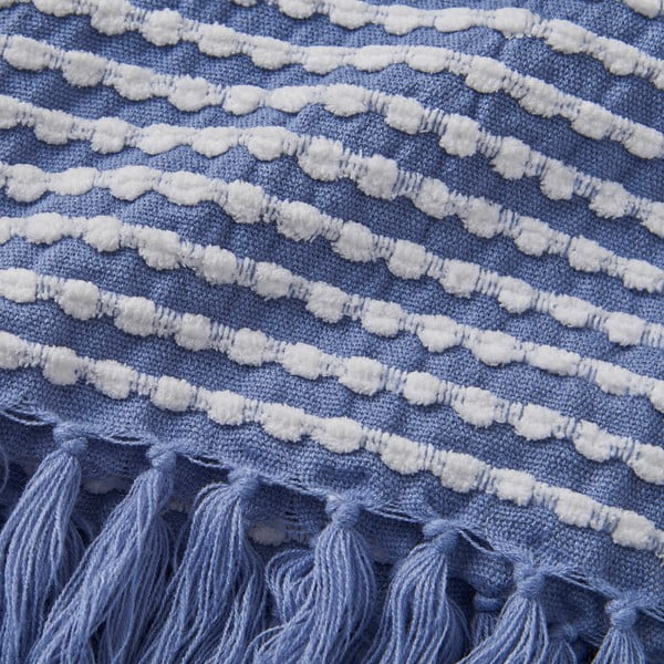 Modrá deka 125x150 cm Stab Stitch – Catherine Lansfield-image-2