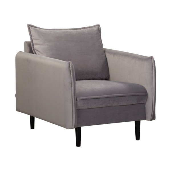 Sivé zamatové kreslo Juli – Ropez