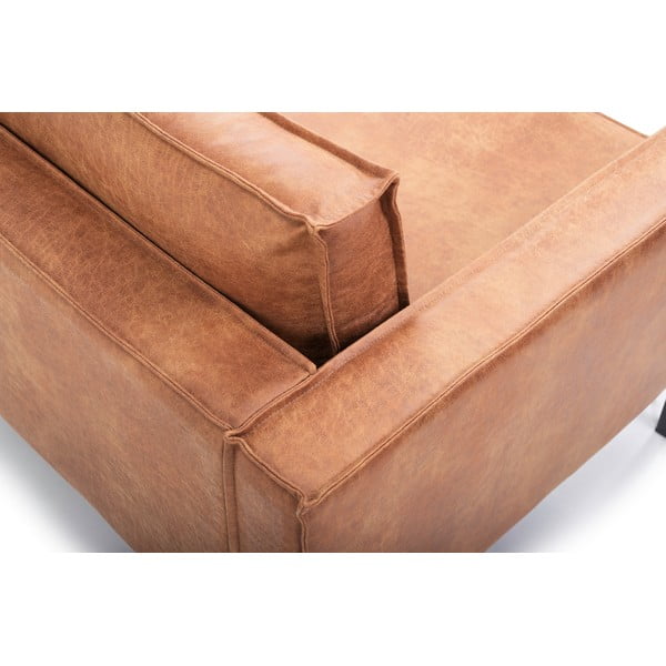 Hnedá pohovka z imitácie kože 216 cm Rate - Scandic-image-3